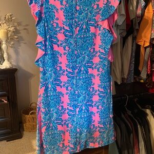 Lilly Pulitzer astra romper- pink and blue